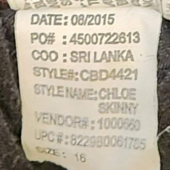 Code Bleu Women's Brown Jean-Type Pants Skinny Straight-Leg 5-Pocket Stretch 16 - Picture 7 of 7